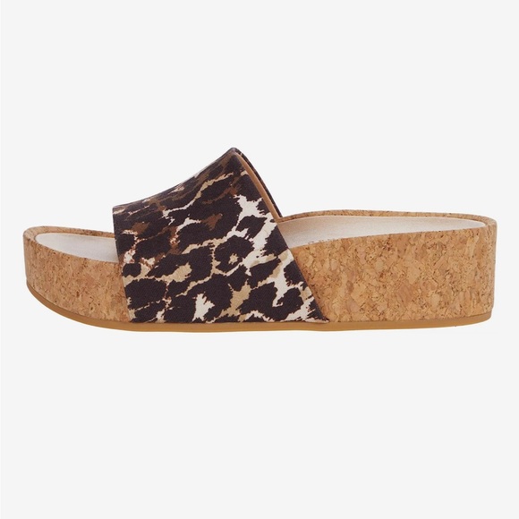 Veronica Beard Dresdyn Leopard sandals size 8 women platform slides - Picture 3 of 10